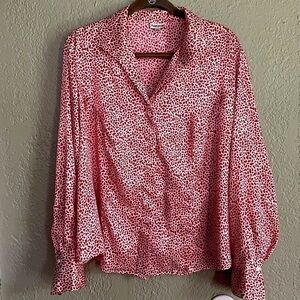 John Meyer of Norwich Silky Button Down Blouse -Vintage-